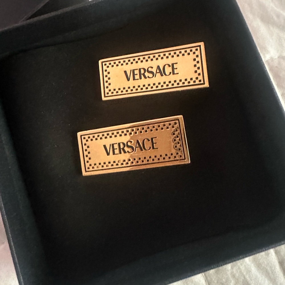 Versace Gold Rectangular Pins
